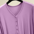 thumbnail image 7 of MGDXOX Nightgowns for Women Long Sleeve House Dress Soft Pleated Dresses V Neck Button Down Lightweight Sleepwear Purple Free Size, 7 of 7