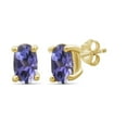 thumbnail image 3 of JewelersClub 1/2 Carat T.G.W. Sky Blue Topaz 14K Gold Over Silver Stud Earrings, 3 of 10