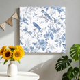 thumbnail image 2 of Canvas Wall Art, White Blue Spring Floral Framed Canvas Prints for Bathroom Desk, Summer Birds Botanical Small Gallery Wrapped Wall Decor for Home Office, Gifts, 8"x8" Ship Next Day, 2 of 9