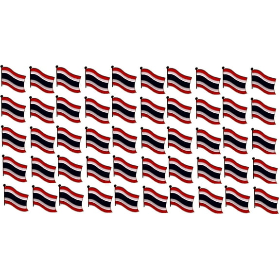 Pack of 50 Thailand Flag Lapel Pins, Thai Pin Badge