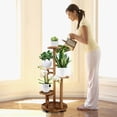 thumbnail image 2 of Soporte para Plantas GEEBOBO de Madera de 5 Niveles 35x35x86 cm Nogal, 2 of 8