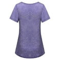 thumbnail image 3 of Innerwin Haut d'Entraînement Col Rond T-Shirt Femme Yoga Ourlet Évasé Séchage Rapide Tee Violet TTG, 3 of 9