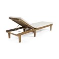 thumbnail image 6 of Noble House Nadine Outdoor Wood 3-Pc Chaise Lounge Set Cushion Teak/Cream, 6 of 11