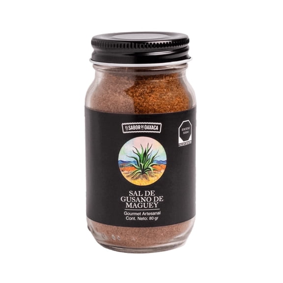 El Sabor de Oaxaca Agave Worm Salt, Authentic Gourmet Seasoning for Mezcal & Cocktails, Handcrafted with Pasilla Mixe Chili, Gluten-Free, 2.8 oz (80g)