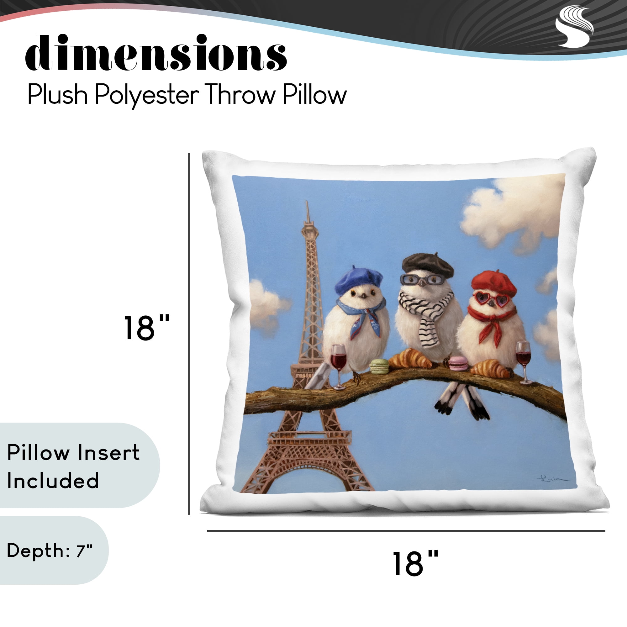 Stupell Industries Parisian Chic Trio Decorative Printed Throw Pillow, design by Lucia Heffernan