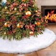 thumbnail image 2 of Deago 48 inches Christmas Tree Skirt Large Snowy White Faux Fur Xmas Tree Skirts Rug For Party Home Decorations Ornaments, 2 of 10