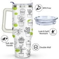 thumbnail image 3 of Cactus 40 Oz Tumbler with Handle Lid and Straw, Stainless Steel Double Walled Vacuum Insulated Cup, Cute Anniversary Wedding Birthday Gifts Tumbler for Women Men Friends Outdoor Indoor, 3 of 7