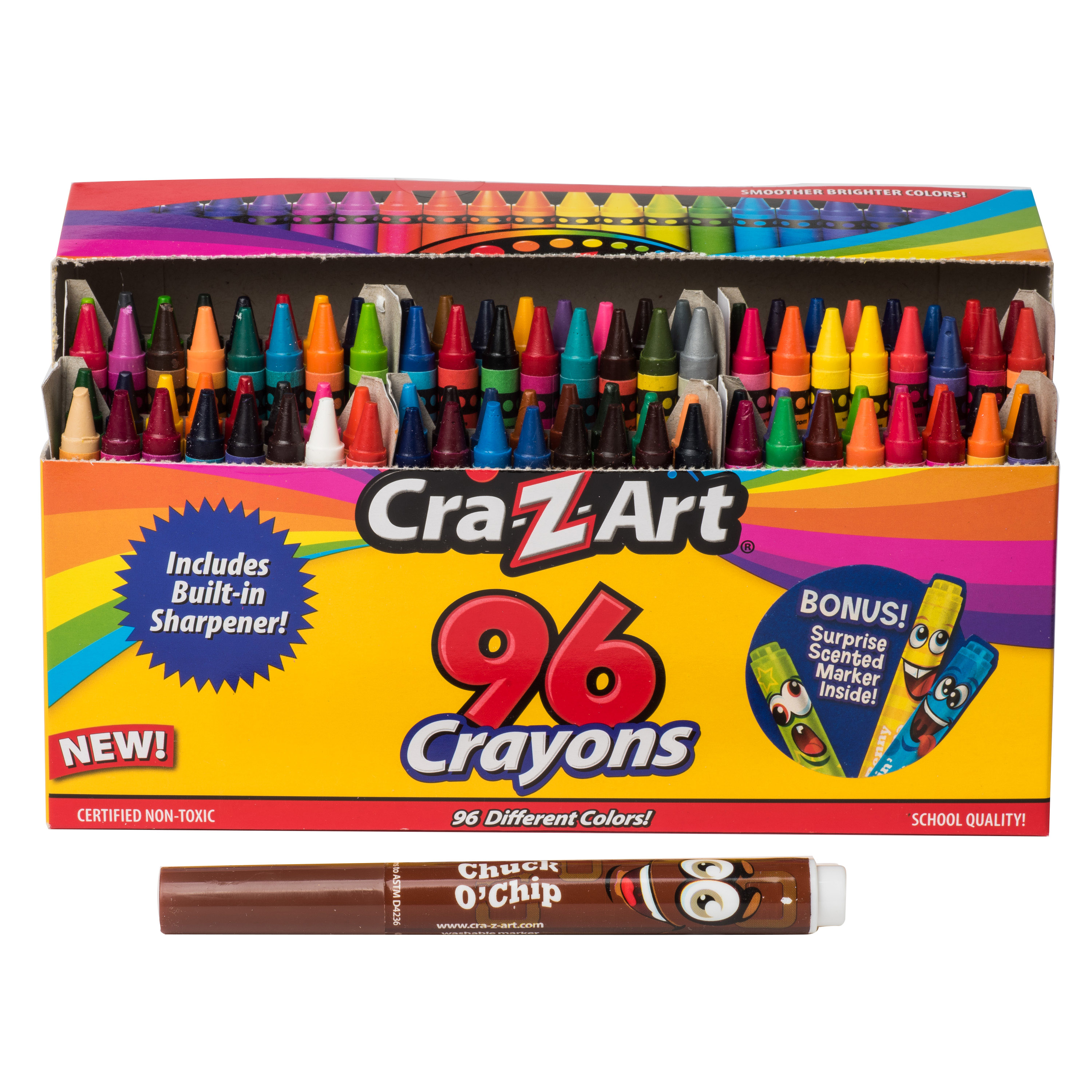 Cra-Z-Art 96 Count Crayons, Bulk Pack with Built-in Sharpener, Multicolor, Back to School - image 5 of 10