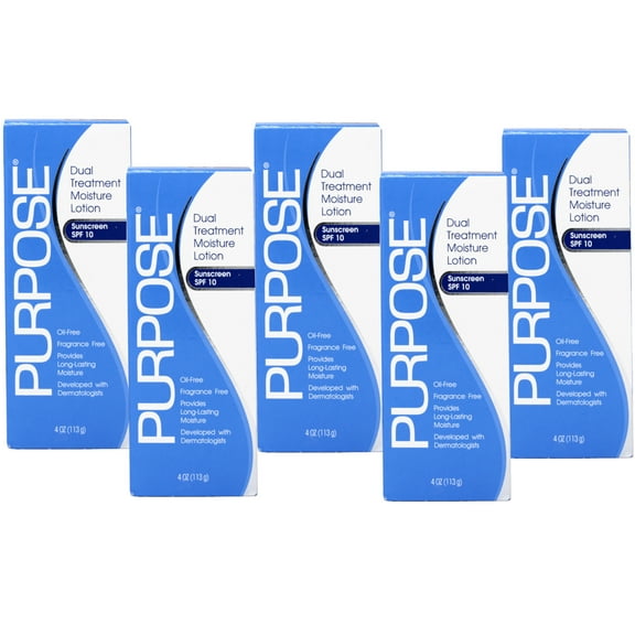 5 Pack - Purpose Dual Treatment Moisture Lotion SPF10 4 OZ Each