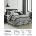 thumbnail image 4 of LANCO MODERN LIFESTYLE Queen Comforter Set, Black Grey, Luxury Geometric Jacquard, All Seasons, 7 Pieces Bedding Set, Matching Shams, Bedskirt, Decorative Pillows, 4 of 7