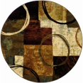 thumbnail image 1 of Oriental Weavers Hudson 7'8" Round Machine Woven Rug in Brown, 1 of 5