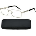 thumbnail image 5 of 3 Pairs Metal Frame Reading Glasses Full Frame Spring Temple Optical Hinge Men Women Reading Glasses Rectangular in Hard Case, 5 of 5