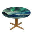 thumbnail image 3 of Acheng Aurora Borealis Mountains Lake Round Tablecloth - Great for Home Kitchen/Parties/Holiday Dinner - 100% Polyester Fiber - Outdoor Picnic Camping and Indoor Kitchen Dining Party 42-46, 3 of 8