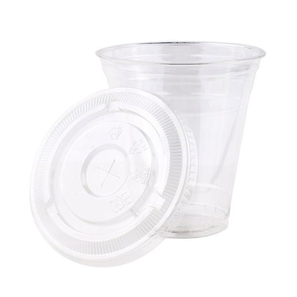 800 Sets Plastic Disposable Cups With Lids Premium 12 Oz Ounces Crystal Clear Pet For Cold