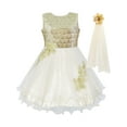 thumbnail image 1 of Flower Girls Dress Champagne Sparkling Lace Dress Pageant 10 Years, 1 of 8