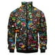 thumbnail image 2 of Chaqueta deportiva de talla grande 3D con diseño de grafiti de monstruo colorido para hombre, suéter con cuello alto y cremallera, chaqueta de béisbol para hombre, 2 of 5
