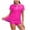h2:Hot Pink, variant on Lutiedan Girls Rash Guard Swimsuit UPF 50+ Short Sleeve Side Drawstring Zippered Two Piece Summer Beach Bathing Suit With Chest Pad 7-16 Years