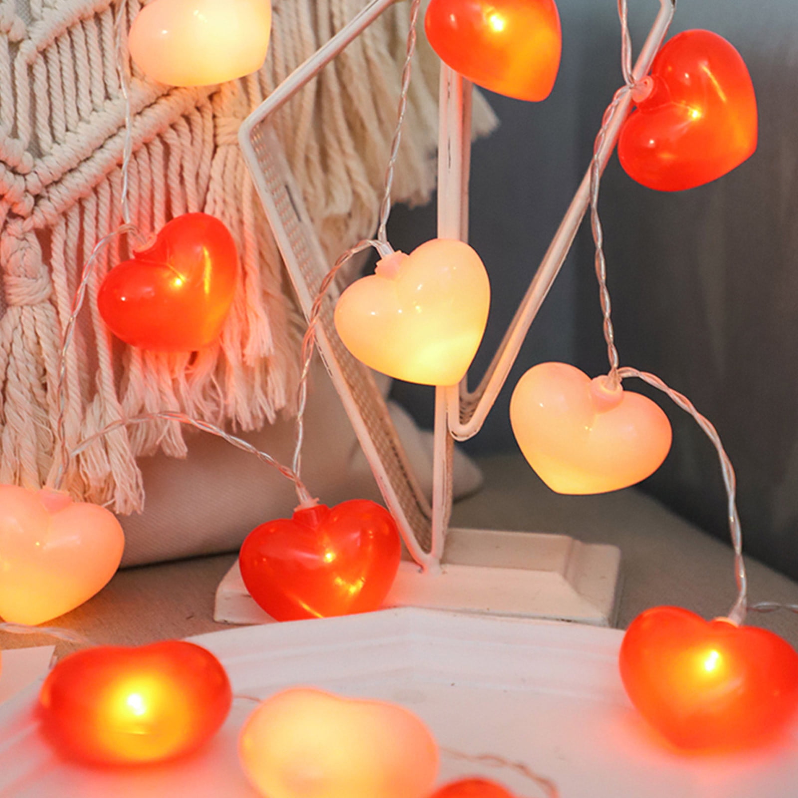 Boovnll 59 Inches 10 Lights Red Love Colored Lights String
