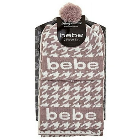 BEBE Women's Logo Knit Scarf & Hat Set One Size