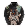 thumbnail image 3 of Sudadera con capucha con estampado de perro astronauta, divertida sudadera con capucha de golden retriever, dóberman para hombre, sudadera con capucha unisex informal para mascotas y labrador, 3 of 5