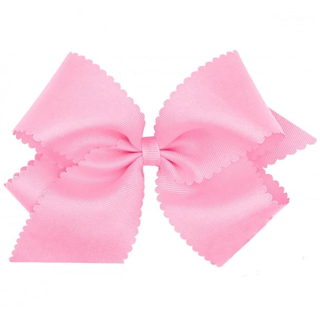 Moño King W Scalloped Rose rosa 2 Wee Ones 9795-SSR