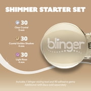 Blinger Shimmer Starter Kit with Gold-Plated Gem Stamper Styling Tool and 90 Glass Crystals