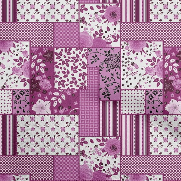 oneOone Cotton Jersey Purple Fabric Floral Fabric For Sewing Printed Craft Fabric By The Yard 58 Inch Wide