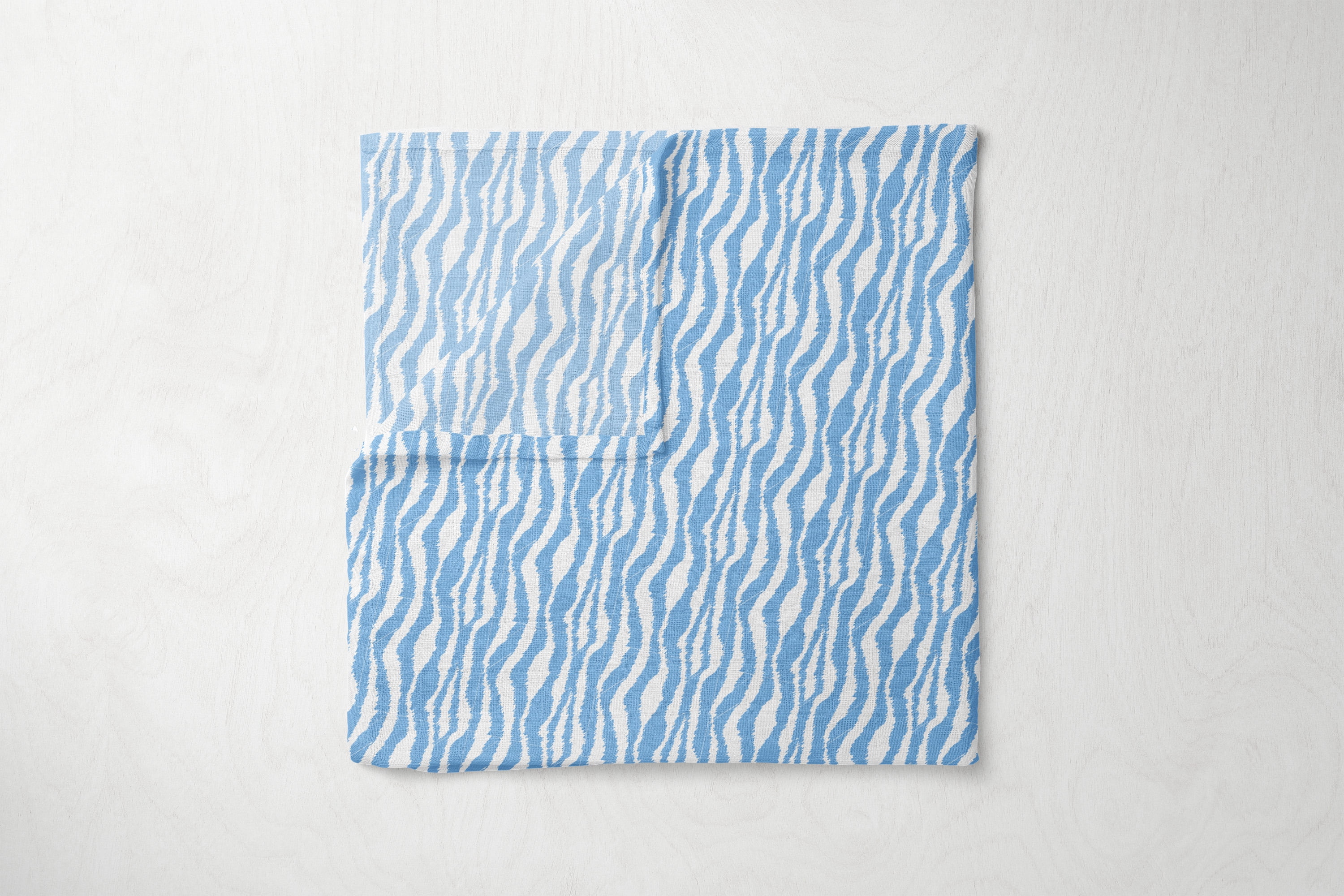 Bacati Ikat Zebra & Dots 4 Piece Crib Bedding Set with 2 Muslin Swaddling Blankets, Blue/Gray