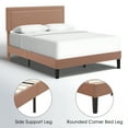 thumbnail image 6 of VECELO Queen Size Platform Bed Frame, Modern Upholstered Bed Frame with Adjustable Height & Nailhead Trim Headboard, No Box Spring Needed, Easy Assembly, Coffee, 6 of 11
