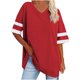 thumbnail image 2 of ICHUANYI Clearance Women's Shirt Tees Funny Cute Short Sleeve V-neck T Shirt Print Shirt Tops Blouse Gift For Women(Red, XXL) ICHUANYI WER2023081115317, 2 of 5