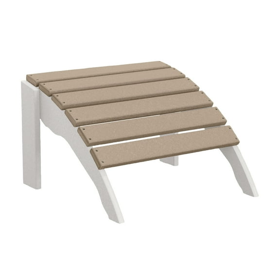 DuroGreen The Adirondack Ottoman - White with Weathered Wood