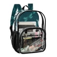 thumbnail image 2 of Large Clear PVC Backpack Heavy Duty See Through Backpack for Adults Work Travel, Dragonfly Teal Printed 12L, 2 of 8
