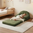 thumbnail image 2 of Yaheetech 2-in-1 Convertible Sofa  Bed Folding Sleeper Chair Bed Chenille Sofa with Armrests  Bean Bag Chair for Living Room, Green, 2 of 7