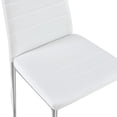 thumbnail image 5 of Modern Style Dining Chair Set for 4 with Comfortable PU Leather and Silver Chrome Plated chair legs,White, 5 of 6