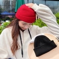 thumbnail image 4 of Qarigey Sombreros de mujer, sombreros de Color sólido, accesorio de ropa, gorros de invierno flexibles y cómodos, gorro de punto Unisex grueso para Sombreros Beige, 4 of 6