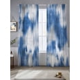 thumbnail image 2 of Gradient Blue Sheer Curtains 2 Panels Set Modern Abstract Blue Grey Ombre Mottled Stripes Sheer Window Curtains Light Filtering Rod Pocket Voile Drapes for Bedroom Living Room 52"X84", 2 of 8