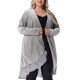 thumbnail image 1 of Cárdigan de mujer plus size Agnes Orinda con volantes, asimétrico, de frente abierto, chaquetas largas de terciopelo 2X plateado, 1 of 6