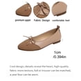 thumbnail image 4 of SuTry Women's Round Toe Flats Slip On Bow Detail Contrast Textured Upper Lightweight Comfortable Soft Sole Casual Walking Shoes(42), 4 of 9