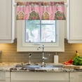 thumbnail image 2 of Yayeee Kitchen Valance Rod Pocket 54" x 18" Living Room Window Curtain, Pink Christmas House, 2 of 6