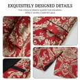 thumbnail image 7 of Men's 2 Piece Red Gold Jacquard Suits One Button Slim Fit Shawl Collar Party Prom Tuxedo, 7 of 7