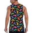 thumbnail image 3 of Easygdp Colorful Geometric Dog Men's Tank Top, Sleeveless Muscle T Shirts, Breathable, Quick-Dry, Loose for Gym, Running, Fitness - Small, 3 of 9