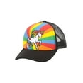 thumbnail image 2 of Unicorn Mesh Trucker Hat, Adult - Black w/ Rainbow, 2 of 5