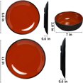 thumbnail image 2 of 18-Piece Dinnerware Set, Melamine Dishes Set with Bowls and Plates, Service for 6, Non-breakable Lightweight Dining Tableware, Black and Red, 2 of 6