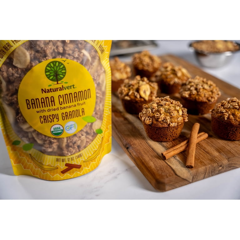 Naturalvert, Organic Gluten Free Vegan Granola, 12oz Banana