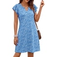 thumbnail image 2 of Fantaslook Summer Dresses for Women Ruffled Sleeve V Neck Dress Casual Floral Sundresses with Pockets, 2 of 9