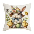 thumbnail image 2 of Wooowa Easter Cartoon Bunny Patterns Sofa Cushion Covers, for Various Festive Printed Covers and Easter Holiday Decor, 2 of 6