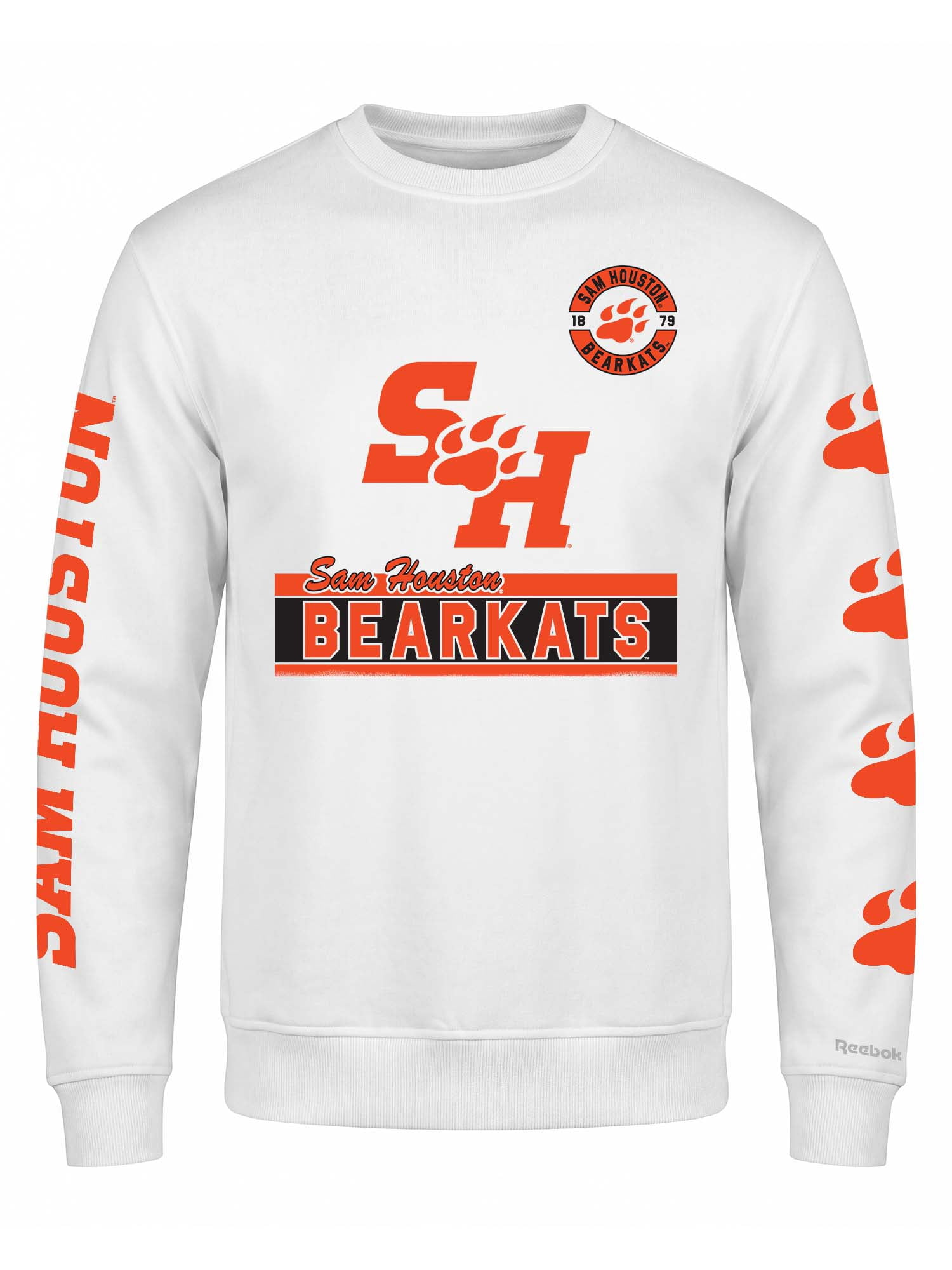 Sam Houston State Bearkats Reebok Mens White Crew Sweatshirt