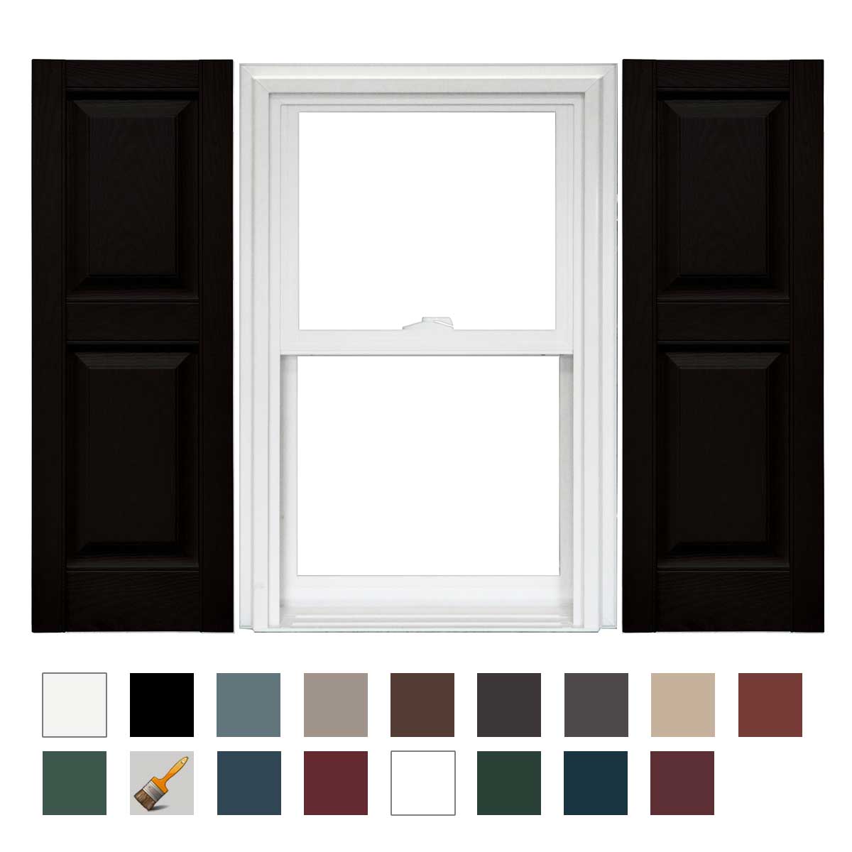 Wicker 023 14.5W x 55H Builders Edge Shutters Per Pair
