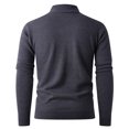 thumbnail image 5 of RYDCOT Mens Half Zip Sweater Cable Knitted Sweaters Casual Solid Colors Stand up Collar Elastic Sweater Dark Gray, 5 of 6