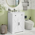 thumbnail image 2 of VEANERWOOD 24" Bathroom Vanity with Sink Set, Farmhouse Bathroom Cabinet with Flip Drawer and Doors, White, 2 of 7